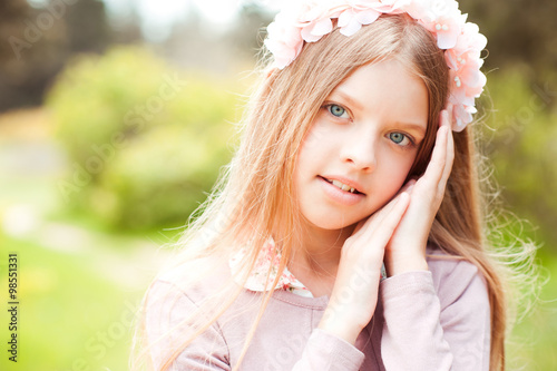 Premium Photo  Beautiful blonde teen girl 14-16 year old posing in  orchard. looking at camera. summer season.