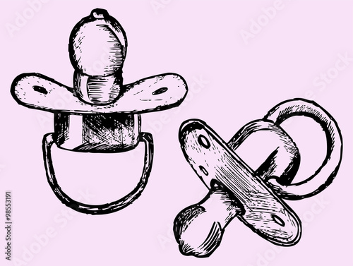 pacifier, set, doodle style