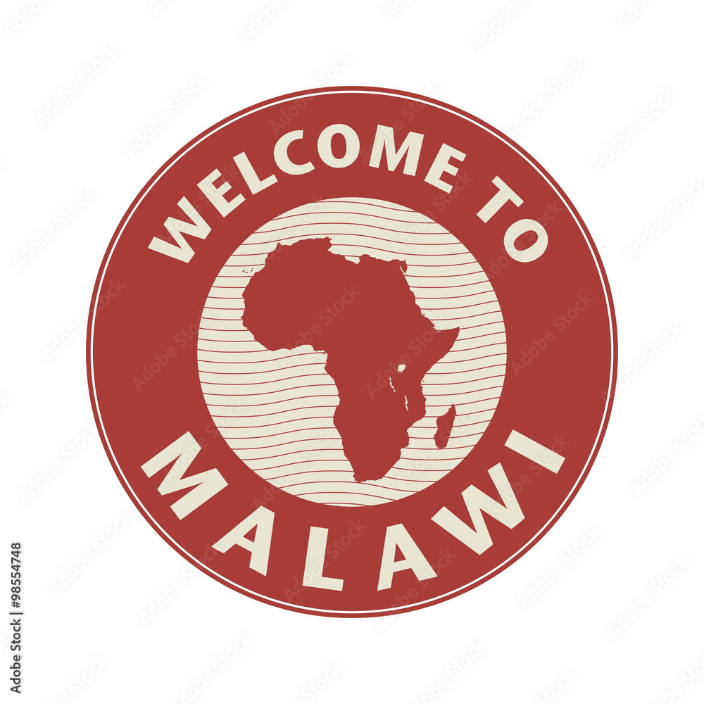Emblem or stamp with text Welcome to Malawi Emblem or stamp with text Welcome to Malawi