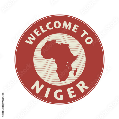 Emblem or stamp with text Welcome to Niger