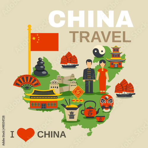 Chinese Culture Traditions Travel Agency Poster