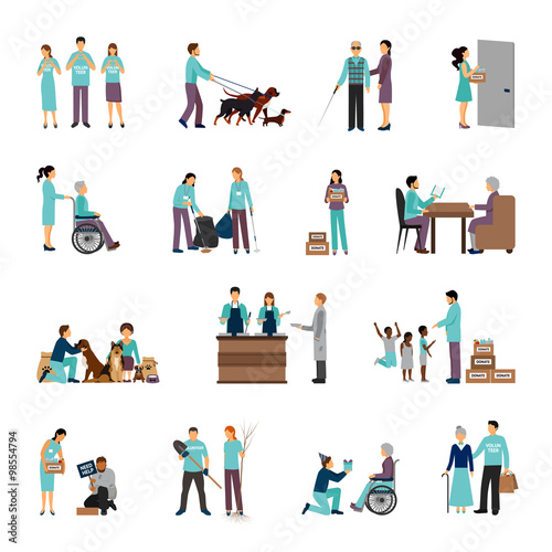 Volunteers people set
