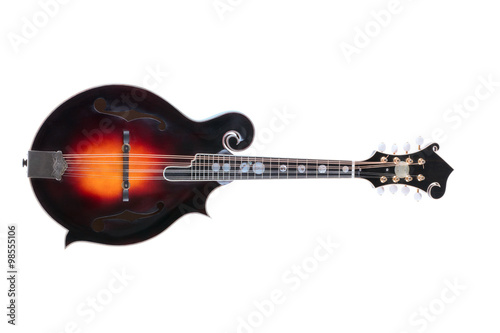 Handmade mandolin on a white background