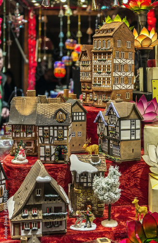 miniature houses at the Christmas market