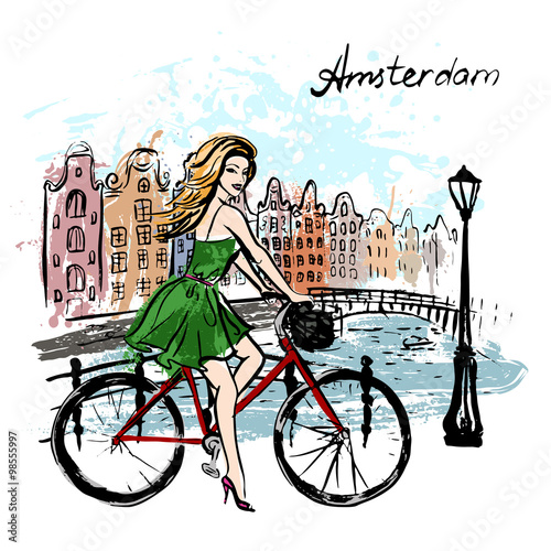 woman driving bicycle