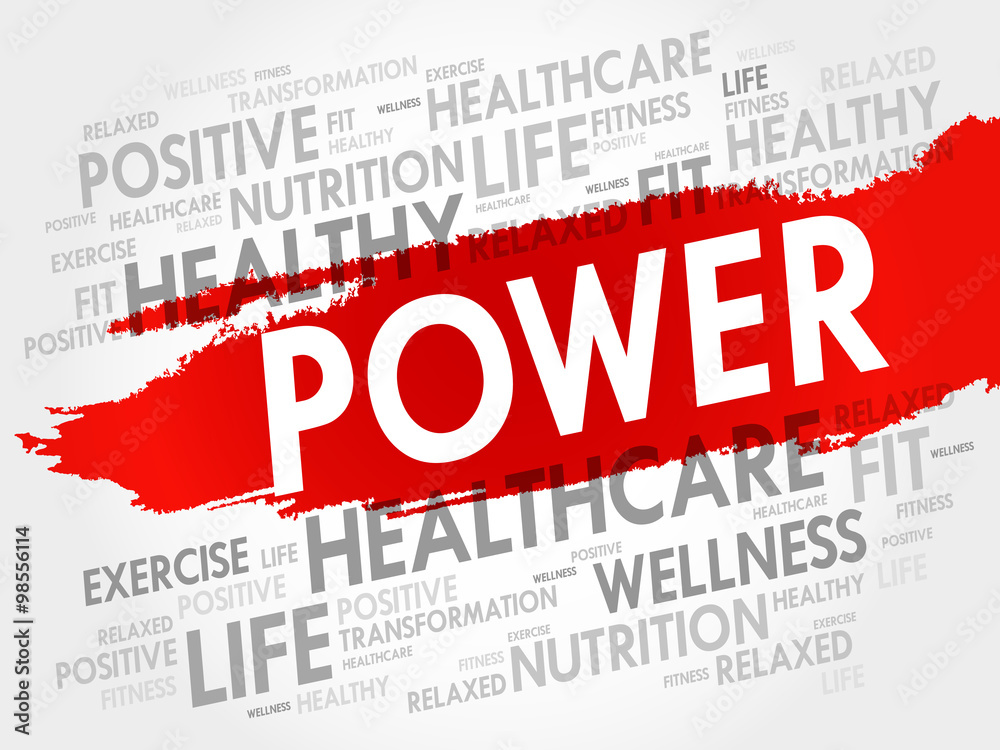 POWER word cloud, fitness, sport, health concept POWER word cloud, fitness, sport, health concept
