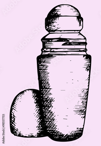 roll-on deodorant, doodle style, hand drawn