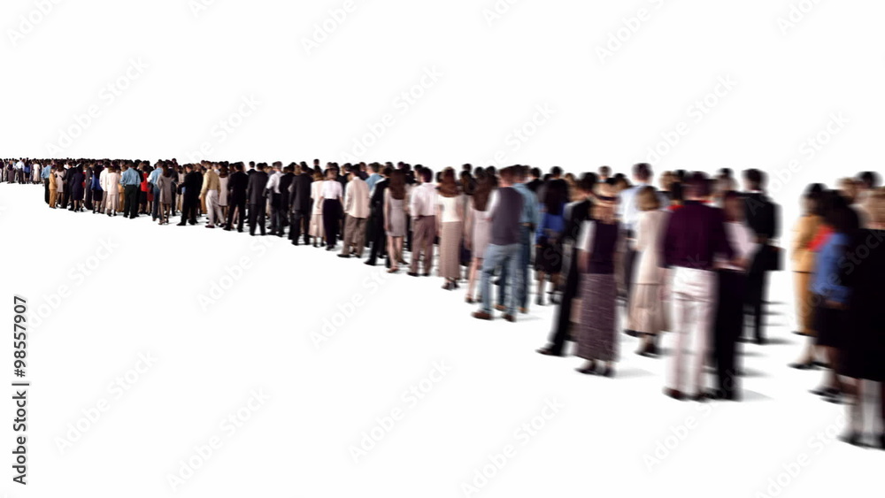 group of people waiting in line