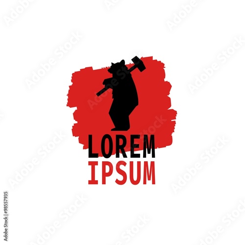 Bear logo. Simple vector image. Business icon for the company. Logo for workshop for various businesses. isolated on white background. Vector illustration.