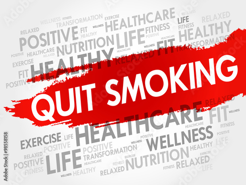 Quit Smoking word cloud, health concept