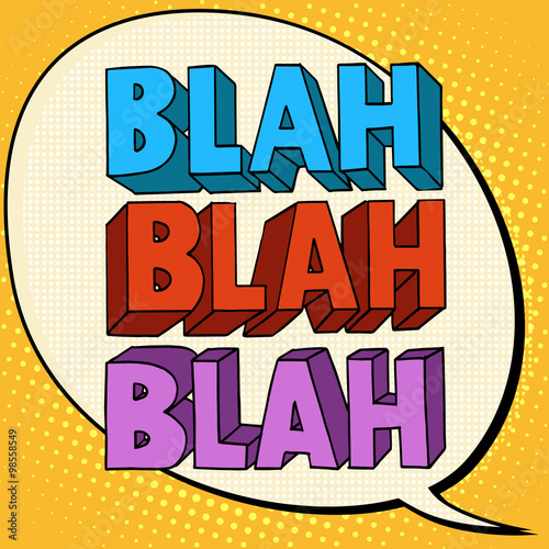 blah talk comic bubble text