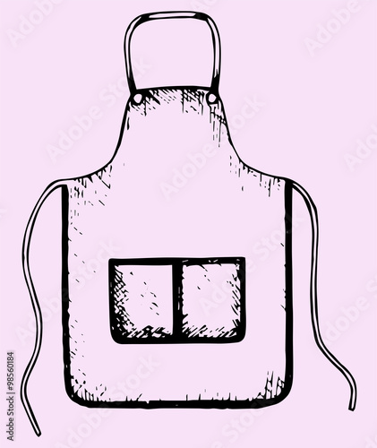 kitchen apron, doodle style, sketch illustration