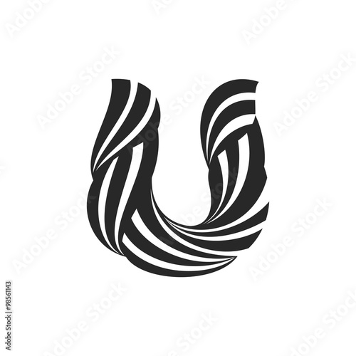 U letter logo formed by twisted lines.