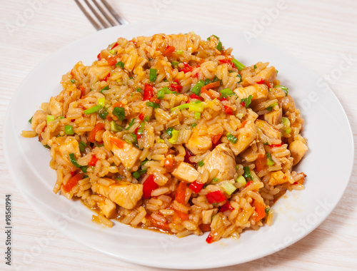 Chicken Breast with Rice and vegetables