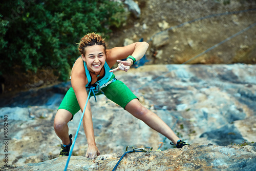 female rock climber