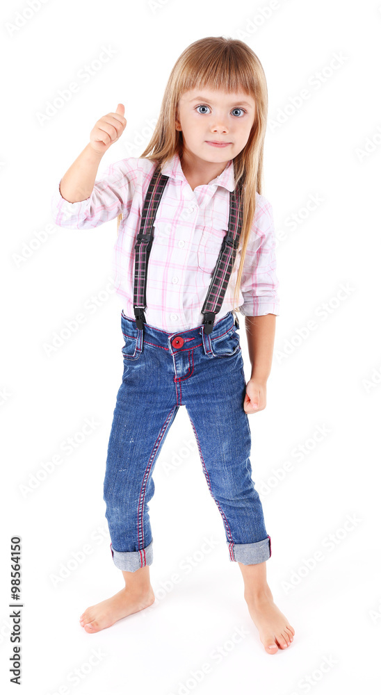 Beautiful little girl, isolated on white Beautiful little girl, isolated on white