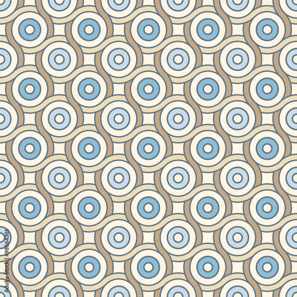 Retro pattern with lines and circles