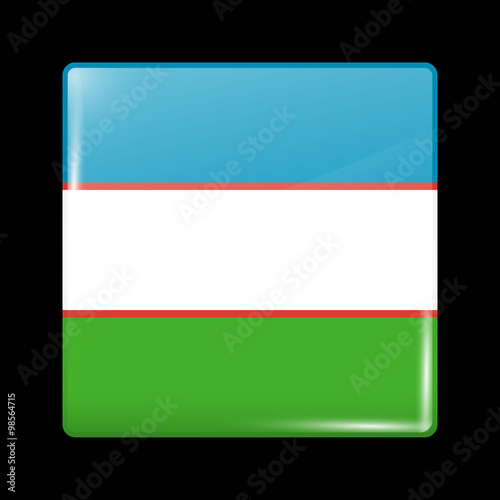 Free Download Uzbekistan Variant Flag. Glassy Icon Square Shape - GFXLoad