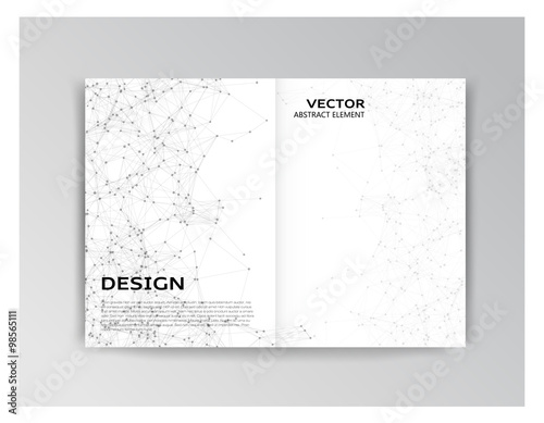 White template of brochure with abstract elements