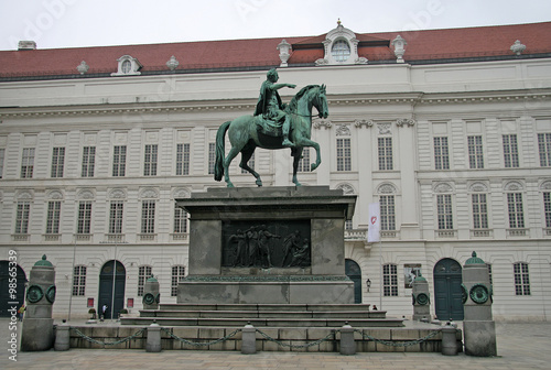 VIENNA, AUSTRIA - APRIL 23, 2010: Statue of Emperor Joseph II in Josefsplatz of Hofburg Palace, Vienna