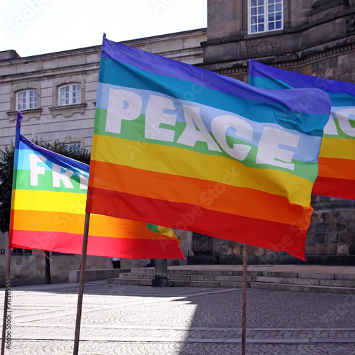 Quadro em tela regenbogenfahnen peace