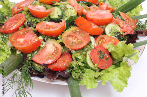 Salad vegetables on plate