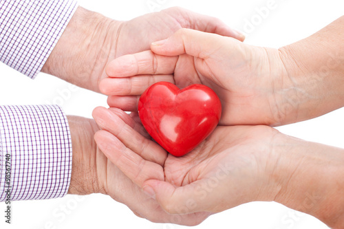 Schutz, Herz in Händen liegend