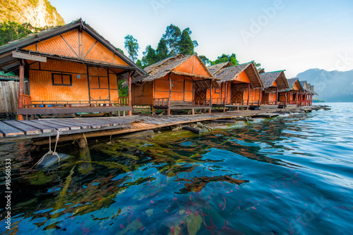 Floating houses with fish
