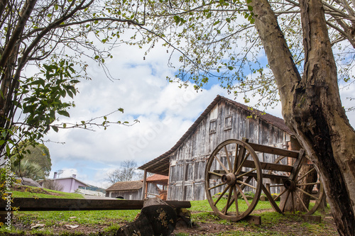 An old wooden house at Rio Grande do Sul - Brazil photo