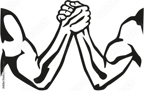 Arm wrestling silhouette