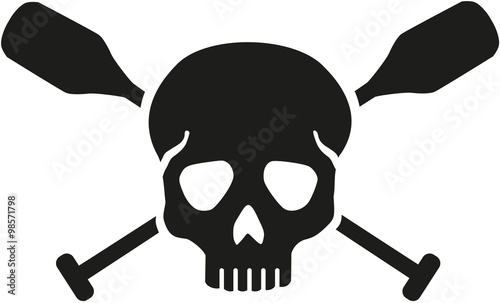 Skull with crossed paddles