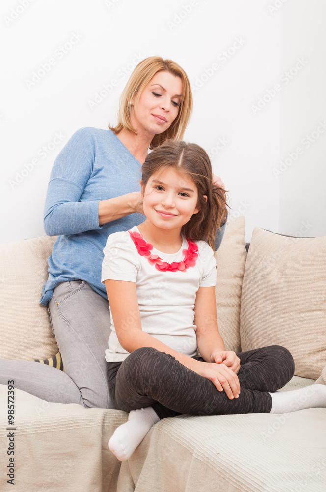 Beautiful family concept with single mother and daughter Beautiful family concept with single mother and daughter