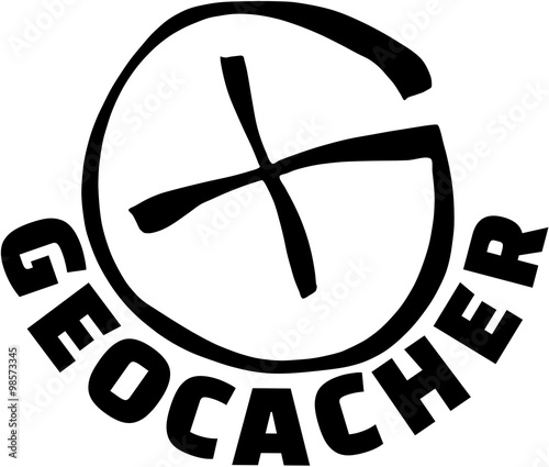 Geocacher with sign cross