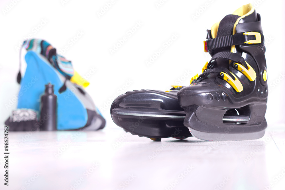 Fototapeta premium Ice skates and backpack