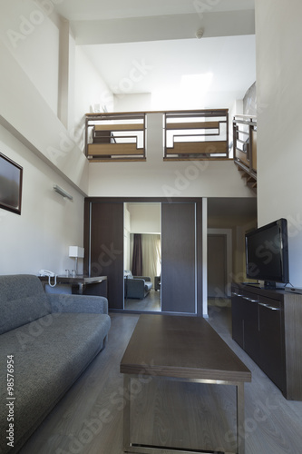 staircase in duplex apartment interior