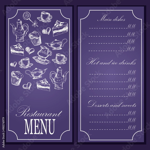 menu design for restaurant or cafe. vector illustration photo