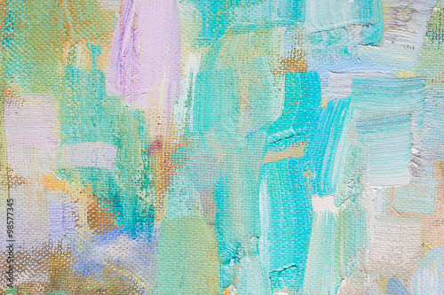 Oil painted canvas blue