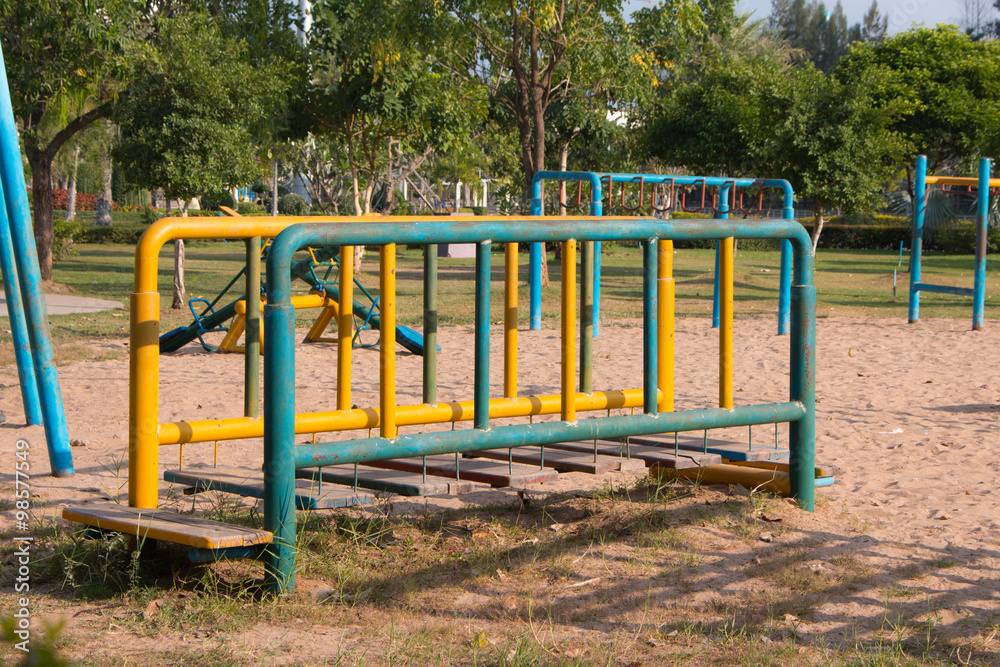 Climbing fun playing on equipment at a playground. Climbing fun playing on equipment at a playground.