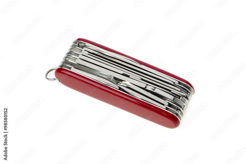 Pocket swiss army knife on white Pocket swiss army knife on white