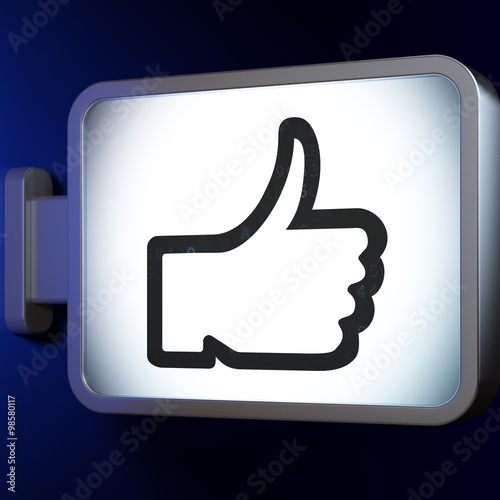 Social media concept: Thumb Up on billboard background