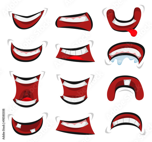 Comic Mouth Emotions Set