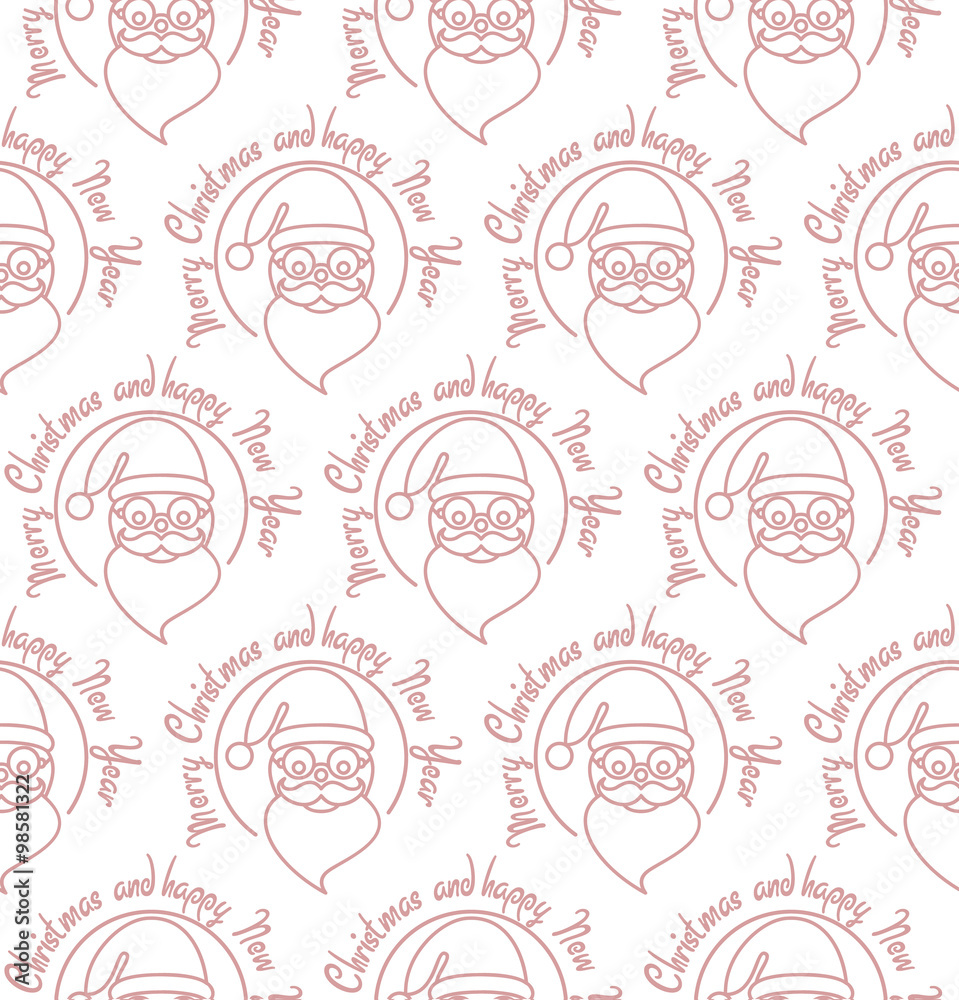 Stylish Merry Christmas seamless pattern with Santa Claus