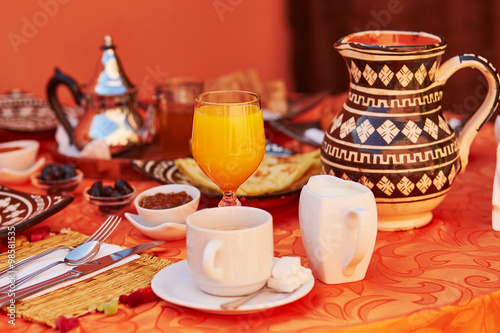 Delicious breakfast in Moroccan style