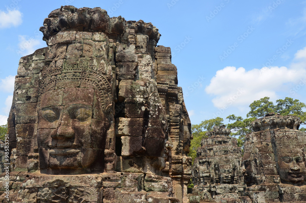 Cambodia Bayon Temple Heads