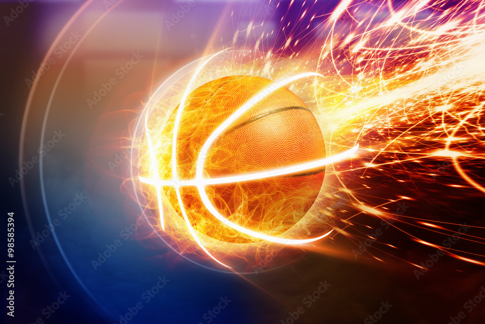 Fototapeta premium Burning basketball