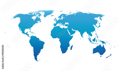 blue vector map of the world