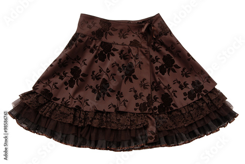 brown wraparound skirt photo
