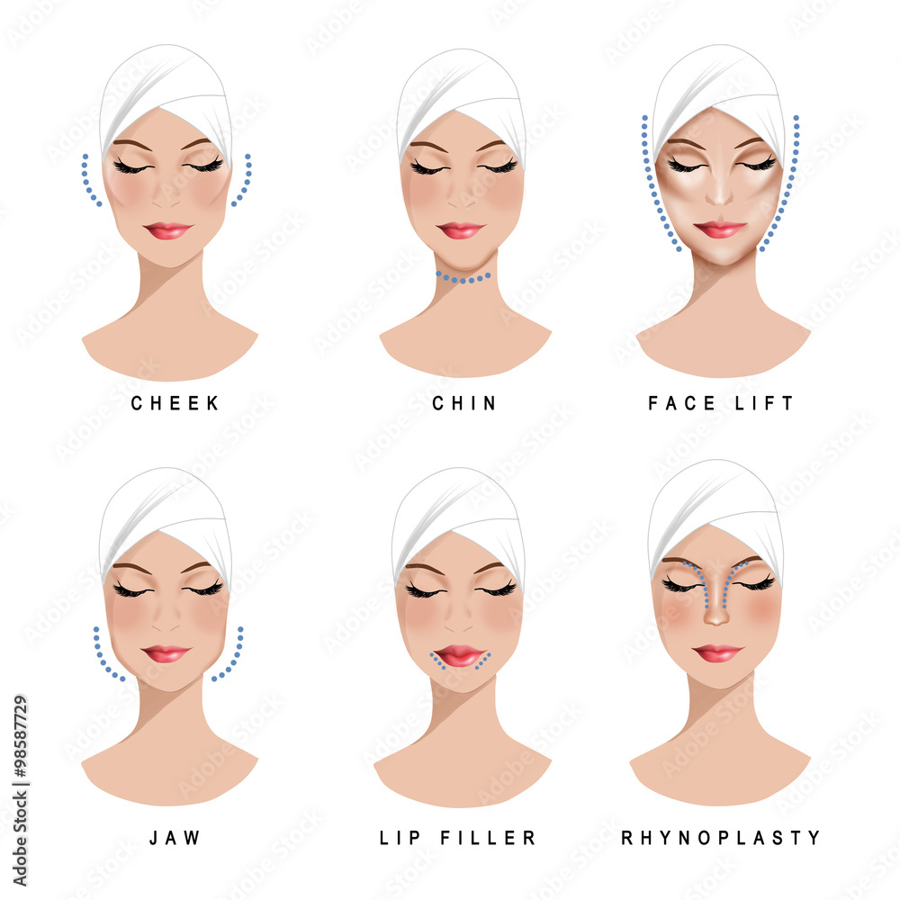 Beauty and surgery treatments set of clipart Beauty and surgery treatments set of clipart