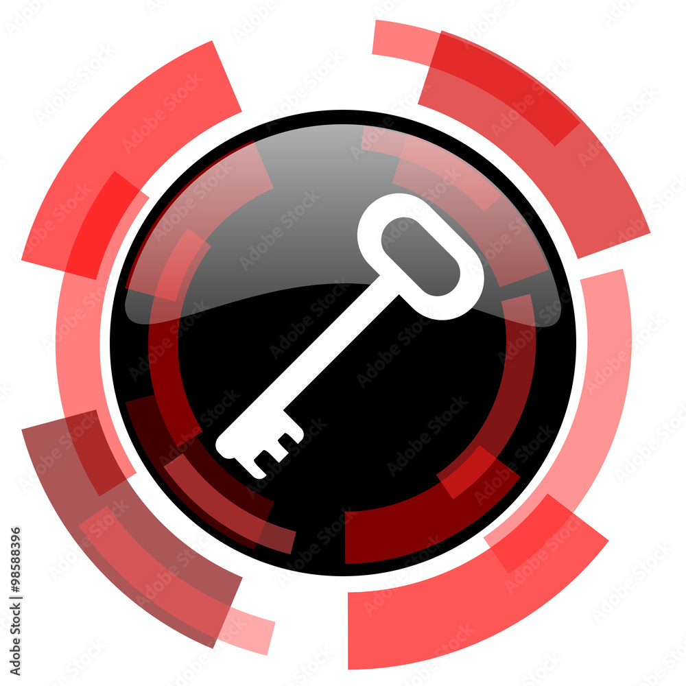 key red modern web icon key red modern web icon