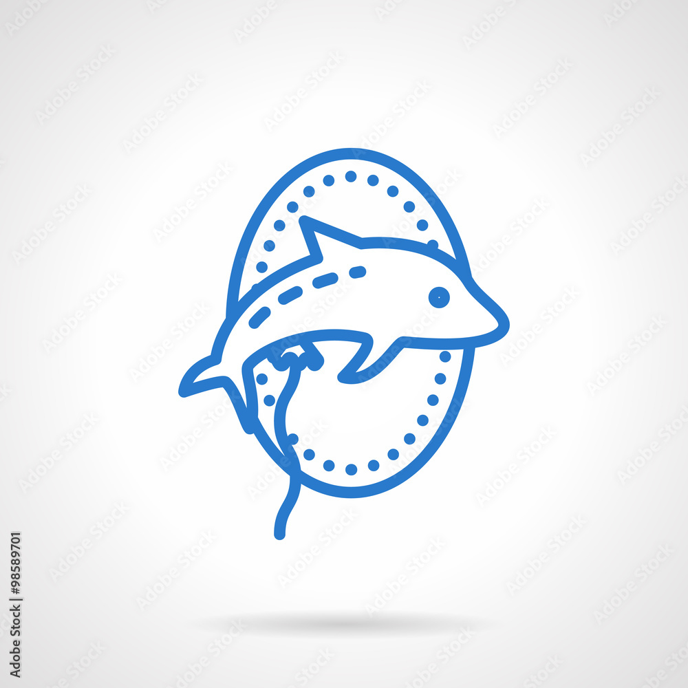 Animal balloon vector icon blue simple line style